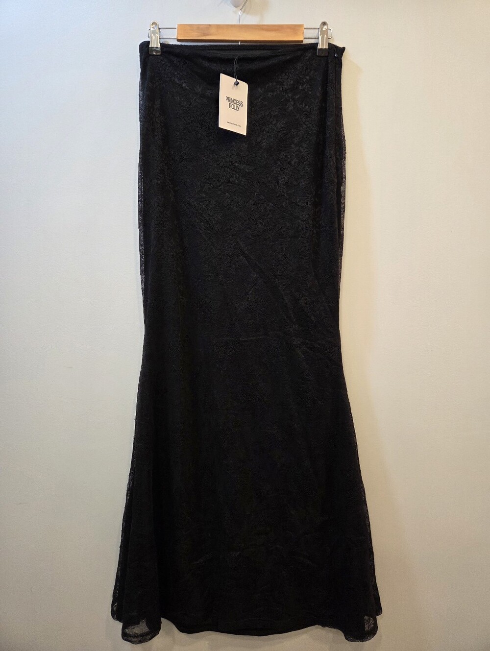 Princess Polly NWT Black Lace Maxi Skirt